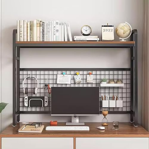 2/3-stufiges Computer-Desktop-bücherregal, über Dem Schreibtisch Regal Organizer Für Schlafsaal, Mehrzweck-bücherregal Für Schreibtisch Für Wohnheimbüro, White, 3-Tier 55cm(21.6in)