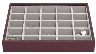 Stackers Burgundy Classic Medium Jewelery Box Trinket Layer