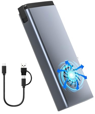 UrbanNest Cooling Fan-Enhanced M.2 SSD Enclosure, USB-C 3.1, 20Gbps Dual Protocol External Case for 2242, 2260, 2280