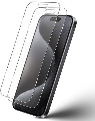 Wonsoso 2 Piezas Protector Pantalla Mate para iPhone 15 Pro Max, Antirreflejos Antihuellas Cristal Vidrio Templado Mate, Dureza 9H Screen Protector, Antiarañazos Pelicula, Fácil de Instalar