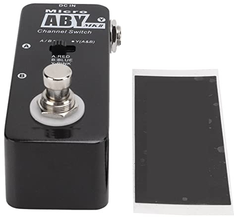 ABY Channel Switch Pedal, Gitarrenverstärker Fußschalter, Metallgehäuse, Schwarz, 2 Ausgänge - True Bypass, LED Anzeige, Kompatibel Für Instrumente Und Effektgeräte