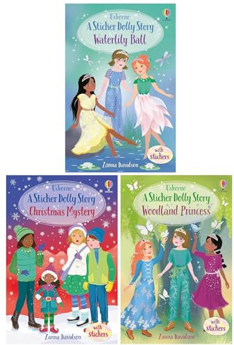 Sticker Dollies Stories 3 Books Collection Set (Sticker Dolly Stories: Christmas Mystery, Woodland Princess & Waterlily Ball)