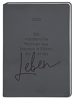 Terminplaner Lederlook A5 Schwarz 2023: Terminplaner Lederlook A5