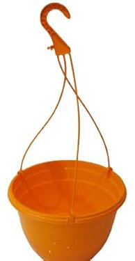 The Flowerpot Men 27CM PLASTIC HANGING POTS BASKETS PLANTERS X3 (x3, Orange)