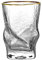 EVEREST GLOBAL Tumbler-Gläser mit goldfarbenem Rand, gehämmert, 272 ml, transparent, Trinkwassergläser für Cocktails, Eistee, Getränketassen für Dinnerpartys, Bars