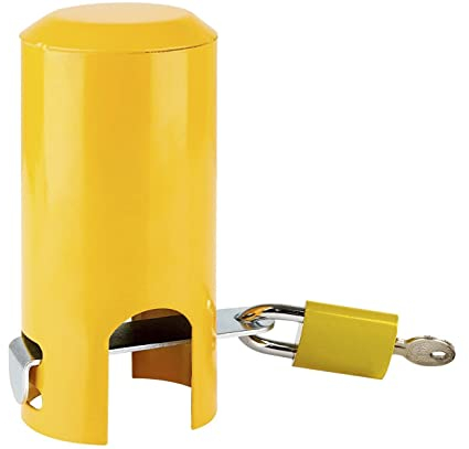 Outdoor Metal Faucet Lock System, Lockable Tap Cover, Child Safty Anti-Theft Water Tap Locks for Outside Taps, Multifunctional Iron Protective Lock for Park Garden (Yellow)