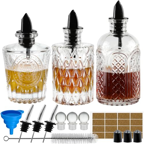 Lot de 3 bouteilles de sirop avec couvercles anti-fuite, idéal pour les sirops de café, le miel, les condiments, l'huile d'olive