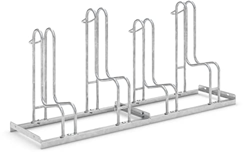 Hochwertiger Fahrradständer Standparker 4054 BR | Sicherer Radständer für Fahrräder mit breite Reifen| 4 Fahrrad Stellplätze | einseitig | Stahl verzinkt | Fahrradparker Bodenparker Mehrfachständer
