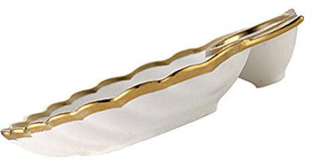 Operitacx Kuchenteller Dessertteller Shell Dish Ceramic Sushi Servierschale Kn?delplatte mit Saucefach Vorspeise Teller Abendessen Dessert Salat Frites Platten ? ? Servierplatte Frühstücksteller
