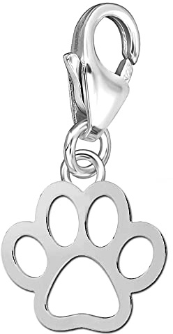 FANTASTIC NAILS COSMETIC COLLECTIONS Damen Charm Anhänger aus 925 Sterling Silber Karabiner Pfote für Armband Kette
