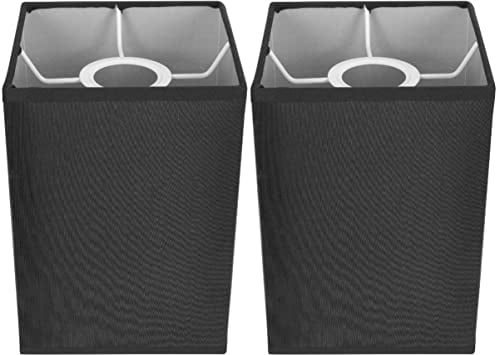 Uonlytech Ser von 2 Rechteckigen Lampenschirm Kronleuchter Lampenschirme Stoff Lampenschirme Pendelleuchtenschirm Stoff Lampenschirm