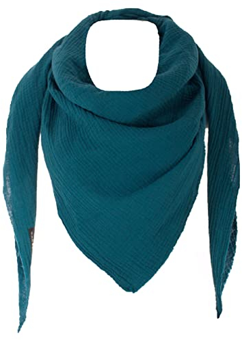 stylx XXL Tuch 23 Farben Farbwahl Halstuch Musselintuch Musselin Damen Damenhalstuch Dreieckstuch Schal Herren Männer Frauen Herrenhalstuch Dreieckig leicht (einlagig) (petrol)