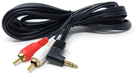 DRUT 3m 3.5mm to RCA Jack Right Angled AUX Stereo Audio Cable Gold Plated Connectors 10ft