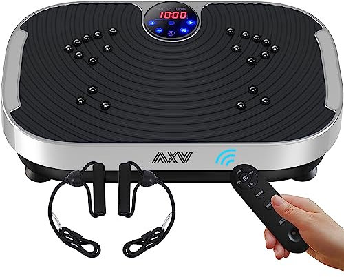 AXV Vibrating Plate Exercise Machine Full Body Workout Fitness Platform Lymphatic Drainage Machine for Weight Loss Toning Wellness Home Gym