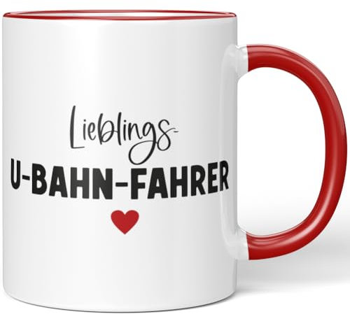 JUNIWORDS Tasse, Lieblings-U-Bahn-Fahrer, Rot (7772436)