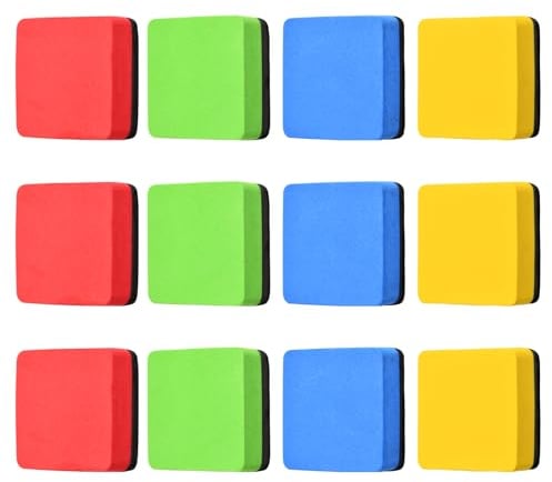 12 Whiteboard Eraser,Magnetische Whiteboardlöscher,Whiteboard-Radierer Magnetischer,Mini Whiteboard Radierer Schwamm,Whiteboard Schwamm Magnetisch