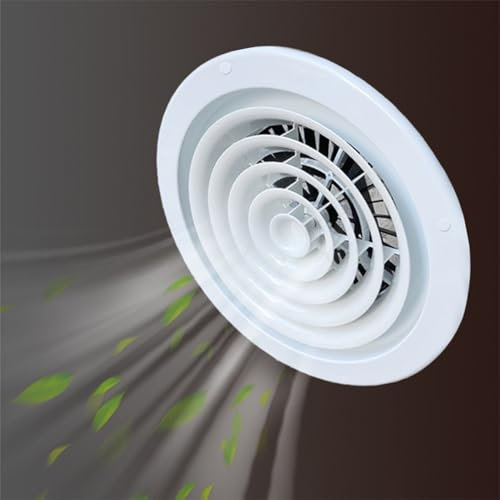 Cubierta redonda de ventilación de aire, cubierta de ventilación ajustable de ABS, conducto de techo, agujero de pared, rejillas de ventilación ABS para baño, oficina (250 mm)