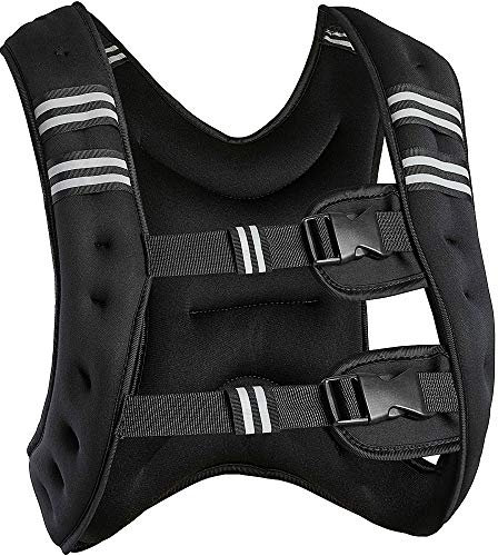 JOESOM Gewichtsweste 10 kg, X-Style, Lycra, reflektierend, langlebige und verstellbare Schnallen, Schwarz , 20 * 3 * 9 cm