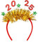 Falafoty 2025 Happy New Year Haarreifen, Glitzer Silvester Stirnband Neujahr Deko Haarband Tiara Fotorequisiten für Weihnachten Silvester Kopfschmuck Party Kostüm Zubehör Kinder Geschenk (Gold)