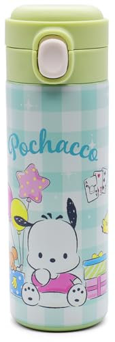 Pochacco Dibujos Animados Thermos, Botella de agua térmica de acero inoxidable Kawaii Termo Portátil Reutilizable Botella de Agua para Niños y Adultos Escuela Gimnasio Viaje Colegio