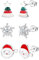3 Paar Weihnachtsohrringe Silber 925 Ohrringe Schneeflocke Weihnachtsmann Weihnachtsbaum Ohrringe Weihnachten 925 Silber Ohrstecker Weihnachten Christmas Earrings (Silber A)