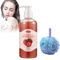 Gel Douche Exfoliant aux Fruits, Body Scrub Wash Gommage Doux et Parfum Fruité, Exfoliating, Purifie et Adoucit la Peau en Profondeur (280ml, Fraise)