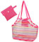 COOLGO Sac à jouets de plage rose avec filets renforcés | Sac en filet pliable XXL pour enfants et famille | Sac de plage robuste pour la plage, la piscine, les vacances (réutilisable et léger)