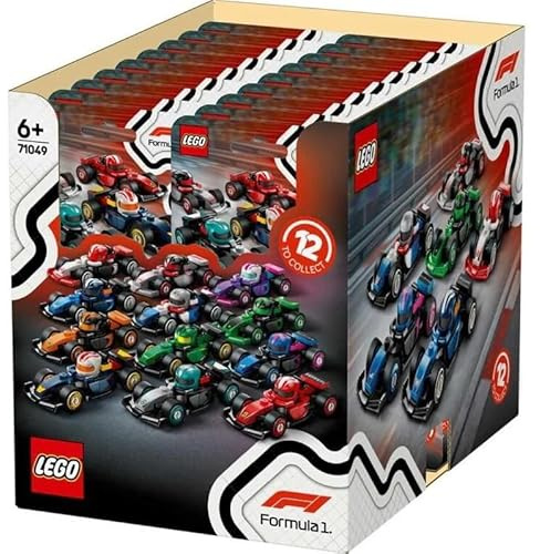 LEGO Box of 36 Formula 1 Race Cars Collectible Minifigures 71049, 3x of each car