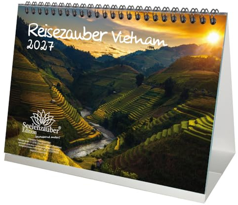 Reisezauber Vietnam DIN A5 Tischkalender für 2027 Hanoi Stadt Land Urlaub Strand - Seelenzauber