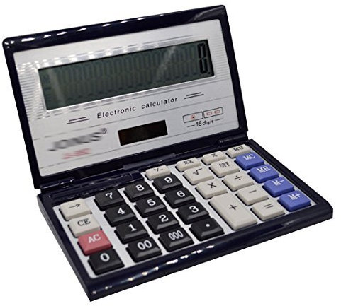 LA HAUTE Large Desktop Calculator Solar or Battery Powered Flip Calculator with 12-digit Display for Home Office Business School Math Exams
