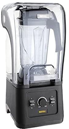 Buffalo Blender professionnel puissant 1,68 kW avec capot d'insonorisation 2,5 litres, Plastique sans BPA, Moteur à vitesse variable, DR825