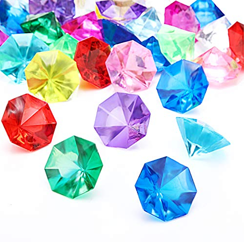 Acryl Diamant Edelsteine Piraten Edelsteine Set Mehrfarbiges Acryl Große Edelsteine Schmucktruhe Jagd Gastgeschenke 25 Karat (Farbmischung, 30 Stücke)