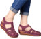 HHZY Sandali Cava A Chiuse Davanti Donna Premium Ortopedico Sandali Estivi Comode Cuoio Sandali con Zeppa Plateau Vintage Sportivi Sandali Scarpe da Spiaggia,Viola,39