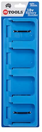 48 Tools Akkuhalterung Makita 18V | Sicherer Halt für 4 Akkus | Robustes ABS-Material | Einfache Montage | Akkuhalterung Wandhalterung