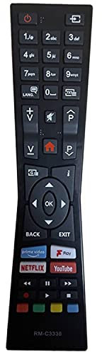 NEW Replacement for JVC RM-C3338 RC43101P Remote Control for JVC Smart TVs with Fplay YouTube Netflix Buttons Universal Bush TV Remote - No Setup Required LT-24C680 LT-24C685 LT-32C695 LT-32C795