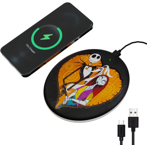 Disney The Nightmare Before Christmas Wireless Charging Station Pad for iPhone/Andriod/More- Wireless Charging Pad- Wireless Cell Phone Charger Up to 10W Qi Wireless Charger (No Adapter Included)