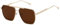 kimorn Polarisierte Sonnenbrille für Damen und Herren, Retro, übergroß, quadratisch, Vintage, modisch, UV400, klassische große Metall-Sonnenbrille K1221, Goldbraun