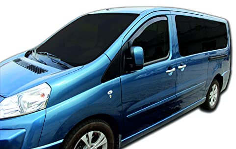 J&J AUTOMOTIVE | GP Windabweiser Regenabweiser Passend Für Proace 2013-2016, Schwarz, Getönt, Set 2-Teilig, Aerodynamisch, Acrylglas