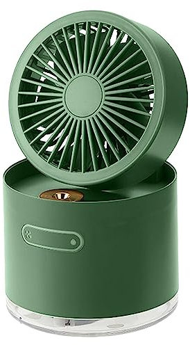 Kasmole Ventilateur Portable avec brumisateur | Bureau Rechargeable USB Ventilateur d'humidification Pliable brumisation à Angle réglable avec veilleuse