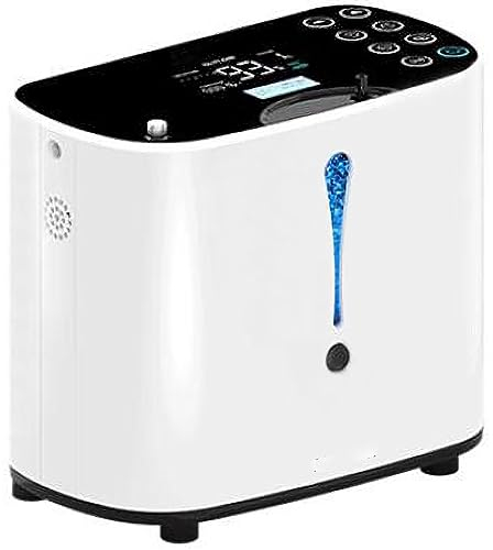 Generador Concentrador De Oxígeno Portátil, Máquina De Oxígeno Ajustable De 1-6 L/min, 93% ± 3% De Alta Pureza, Ruido Ultra Bajo, Pantalla Digital, para Uso Doméstico Y De Oficina