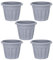 JMS we create smile 25cm Upcycled Grey Plastic Round Planters Plant Pot Lightweight & Weather Resistant Garden Planters Herb Flower Nursery Pot (5, 25cm Round Planter)