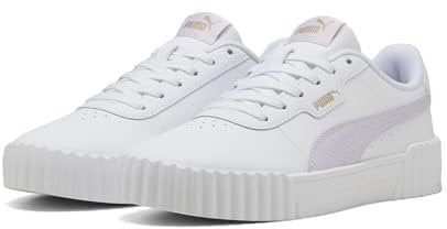 PUMA Damen Carina 3.0 Sneaker, White-Lilac Frost Gold, 40.5 EU