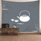 Wycian Tapestries Aesthetic Wall Tapestry Queen Size L Gray White Bamboo Teapot and Teacup Microfiber - W 118.11 x H 102.36(300 x 260cm