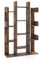 SFAREST Tree-Shaped Bookcase, 13 Tier Standing Wooden Bookshelf with Side Buffer & Anti-Tipping Devices, Storage Display Book Rack Shelving Unit for Living Room Study Office (Rustic Brown)
