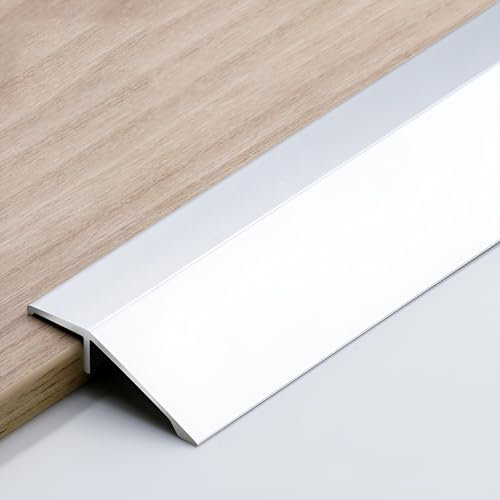 YTYTU Door Threshold Floor Edge Trim, Floor Cover Strips, Aluminum Floor Transition Strip, Threshold Cover, For Laminate/Floor Mat/Carpet And Tile, Connection Height Is 0.3-1.5cm, 2.9ftx1.3in(Silver)