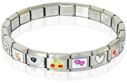 T TAKONE Italian Charm Bracelet Silber – Robustes Edelstahlarmband im Italienischen Design, ideal für den täglichen Gebrauch (silber)