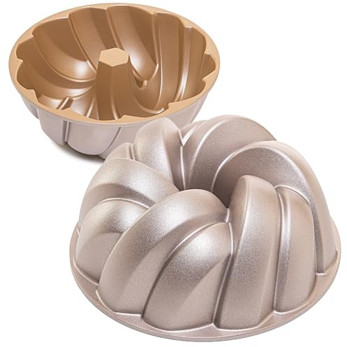 Erreke Moule Kouglof, Moule Savarin, Double Couche Antiadhésive Qualité Professionnelle, Cuisson Uniforme, Très Résistant, Moule Gateau, 2.5 litres, Gâteau 24cm (Plait)
