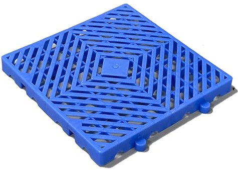 Tarima de plástico, tarima de Suelo Resistente a la Humedad, tarima de plástico Azul encajable, tarima de ventilación con Rejilla Transpirable, HDPE Antideslizante, Firme, Reutilizable, para