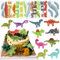 Blumomon 25pcs DIY Dinosaur Cake Toppers Kids Birthday Party Boys And Girl Birthday Baby Shower Decoration Dinosaur Theme Cake Decoration Supplies Two-Sided