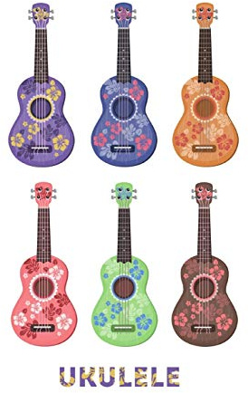 Ukulele notebook: Gift for Ukulele player, Aloha floral design (6 x 9 Lined Notebook, 110 Pages)